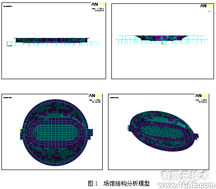 某奥运场馆结构的静力及模态分析+应用技术图片图片1