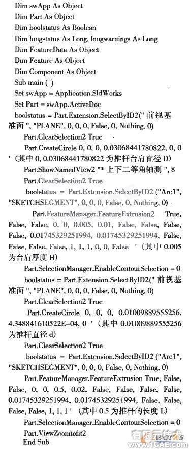 VB在SolidWorks二燃中的参数化方法solidworks simulation分析案例图片3