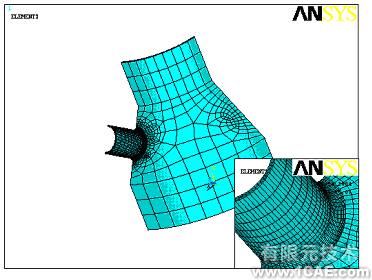 ANSYS应用实例——放空洗涤塔锥壳开孔分析ansys分析图片1