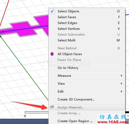 为什么HFSS右键菜单Assign Materials为灰色不可用？HFSS结果图片1