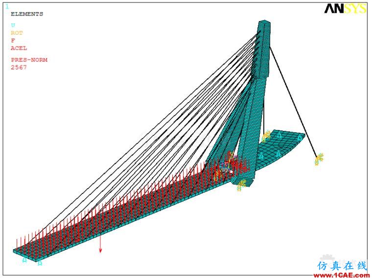 某斜拉桥ANSYS仿真分析实例ansys workbanch图片8