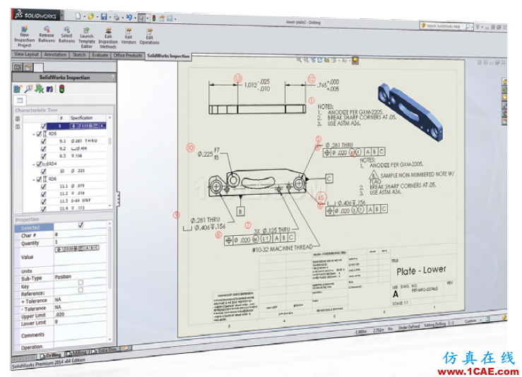 SOLIDWORKS INSPECTION自动创建检查工程图和报告solidworks simulation学习资料图片2