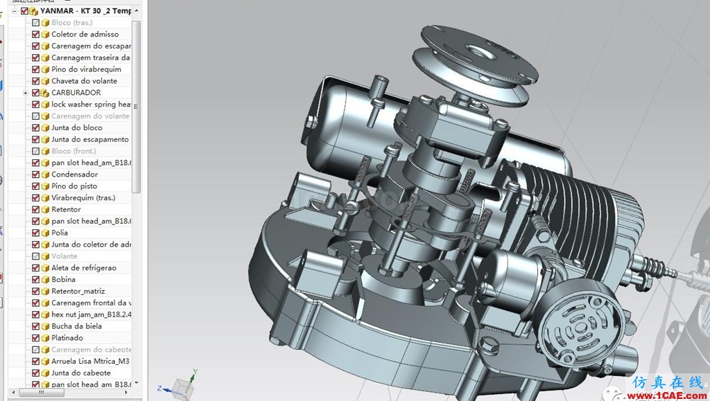 【发动机电机】2冲程洋马KT-30发动机3D模型 UG(NX)设计下载ug设计教程图片2