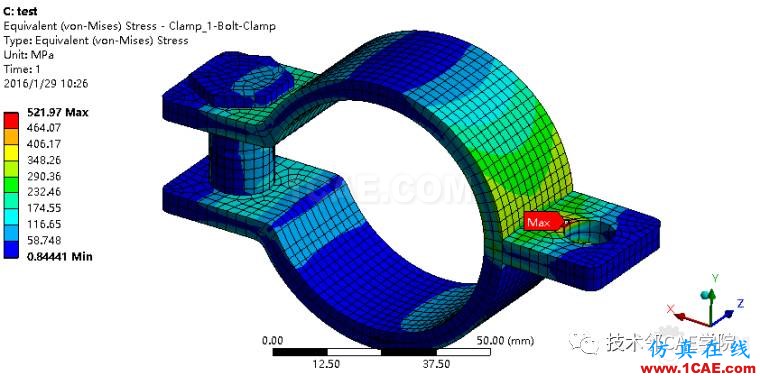 【干货】ANSYS workbench接触问题案例——卡箍连接ansys培训课程图片17