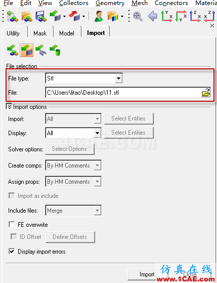 STL格式的文件导入ANSYS,Abaqus,HyperMesh