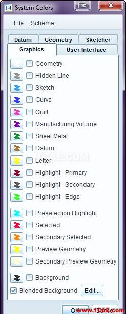 Creo可以用自定义设置Proe系统颜色pro/e应用技术图片3