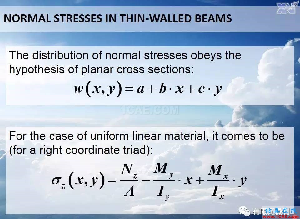 航空结构分析（结构力学）系列---6（薄壁梁结构应力）ansys培训的效果图片8