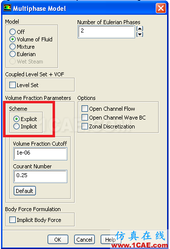 [转载]多相流的体积分数模式(Explicit显式/Implicit隐式)的选择