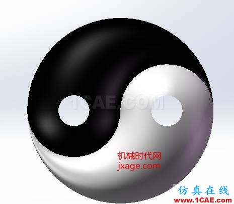 SolidWorks如何通过扫描创建太极图？solidworks仿真分析图片15