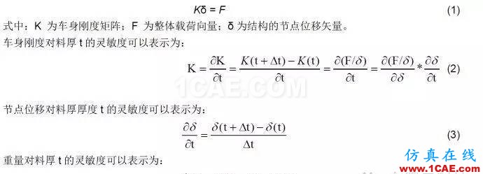 基于料厚灵敏度的轿车车身刚度优化hypermesh分析图片2