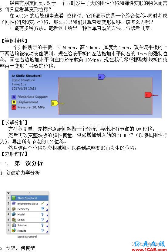 如何在ANSYS WORKBENCH中区分刚性位移与变形位移？ansys分析案例图片1