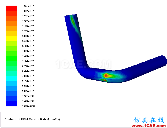 使用FLUENT冲蚀模型和离散相模型模拟3D弯管中的流动冲蚀现象fluent图片21