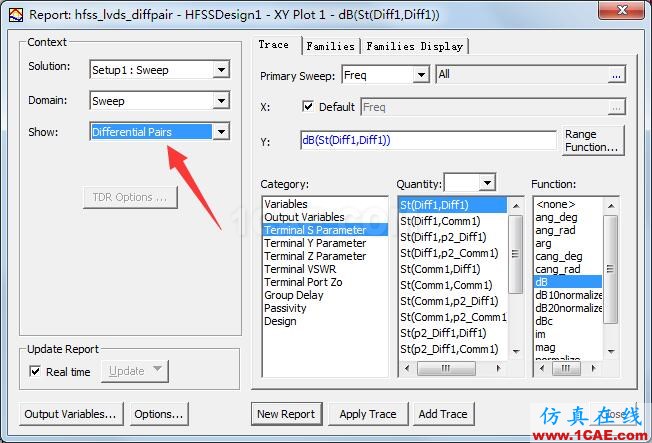HFSS端口如何设置差分对（Differential Pairs）？HFSS培训课程图片4