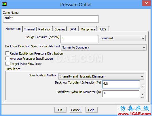 Fluent边界条件设置（三）——压强出口边界条件（Pressure Outlet）fluent分析案例图片1