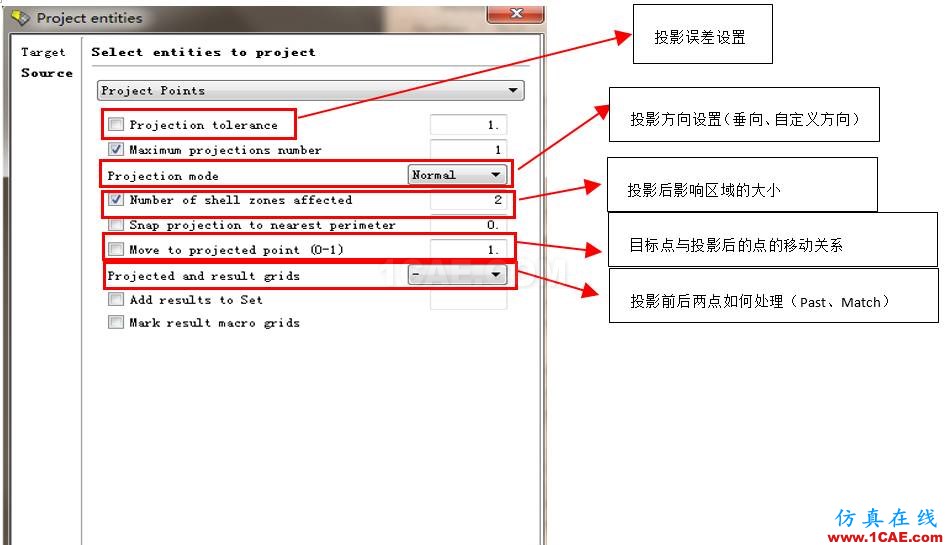 ANSA中MESH面板Projtect命令的应用ANSA应用技术图片6